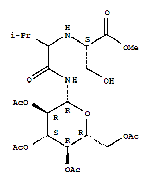 (9ci)-n-[2-甲基-1-[[(2,3,4,6-四-o-乙?；?beta-d-吡喃葡萄糖)氨基]羰基]丙基]-L-絲氨酸甲酯結(jié)構(gòu)式_213543-33-0結(jié)構(gòu)式