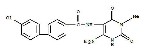 [1,1-Biphenyl]-4-carboxamide, n-(4-amino-1,2,3,6-tetrahydro-1-methyl-2,6-dioxo-5-pyrimidinyl)-4-chloro- Structure,214334-81-3Structure