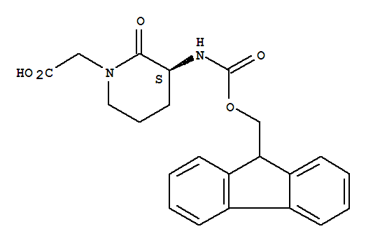 1-Piperidineaceticacid,3-[[(9h-fluoren-9-ylmethoxy)carbonyl]amino]-2-oxo-,(3s)-(9ci) Structure,215190-25-3Structure