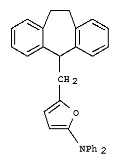  5-[(10,11-二氫-5H-二苯并[a,d]環(huán)庚烯-5-基)甲基]-N,N-二苯基-2-呋喃胺結(jié)構(gòu)式_219622-17-0結(jié)構(gòu)式