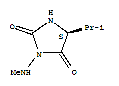 (5s)-(9ci)-3-(甲基氨基)-5-(1-甲基乙基)-2,4-咪唑啉二酮結(jié)構(gòu)式_220442-68-2結(jié)構(gòu)式