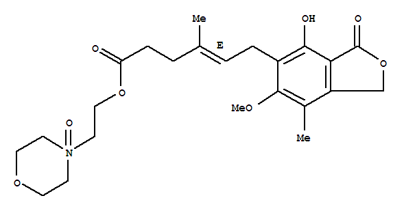 2-(4-氧代-4-嗎啉基)乙基(4E)-6-(4-羥基-6-甲氧基-7-甲基-3-氧代-1,3-二氫-2-苯并呋喃-5-基)-4-甲基-4-己烯酸酯結構式_224052-51-1結構式