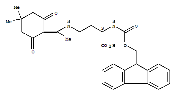 (2S)-4-[[1-(4,4-二甲基-2,6-二氧代環(huán)己亞基)乙基]氨基]-2-[[(9H-芴-9-基甲氧基)羰基]氨基]丁酸結(jié)構(gòu)式_235788-61-1結(jié)構(gòu)式