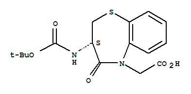 (S)-3-boc-氨基-5-(羧基甲基)-2,3-二氫-1,5-苯并硫雜-4(5h)-酮結(jié)構(gòu)式_250349-13-4結(jié)構(gòu)式