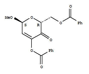 (2R,6s)-(+)-4-benzoyloxy-2-benzoyloxymethyl-6-methoxy-2h-pyran-3(6h)-one Structure,25552-06-1Structure