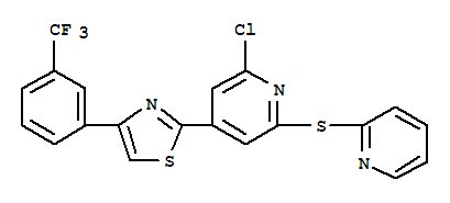 2-[2-Chloro-6-(2-pyridylthio)-4-pyridyl]-4-[3-(trifluoromethyl)phenyl]-1,3-thiazole Structure,266361-97-1Structure