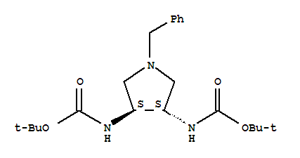 (S,s)-n-芐基-3,4-反式-(n-boc)-二氨基吡咯烷結構式_266692-94-8結構式