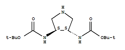 (S,s)-3,4-反式-(n-boc)-二氨基吡咯烷結(jié)構(gòu)式_267228-02-4結(jié)構(gòu)式