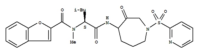 (9ci)-n-[(1s)-1-[[[六氫-3-氧代-1-(2-吡啶磺?；?-1H-氮雜革-4-基]氨基]羰基]-3-甲基丁基]-n-甲基-2-苯并呋喃羧酰胺結(jié)構(gòu)式_281214-97-9結(jié)構(gòu)式