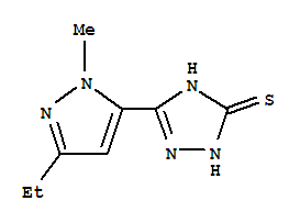 (9ci)-5-(3-乙基-1-甲基-1H-吡唑-5-基)-1,2-二氫-3H-1,2,4-噻唑-3-硫酮結(jié)構(gòu)式_294846-24-5結(jié)構(gòu)式