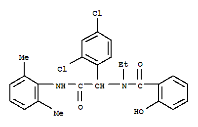 (9ci)-2,4-二氯-n-(2,6-二甲基苯基)-alpha-[乙基(2-羥基苯甲酰基)氨基]-苯乙酰胺結(jié)構(gòu)式_296267-26-0結(jié)構(gòu)式