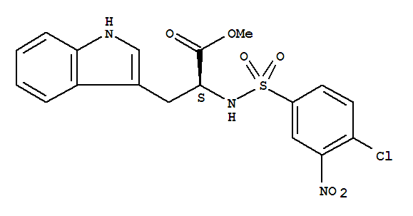 Methyl 2-([(4-chloro-3-nitrophenyl)sulfonyl]amino)-3-(1h-indol-3-yl)propanoate Structure,302333-12-6Structure