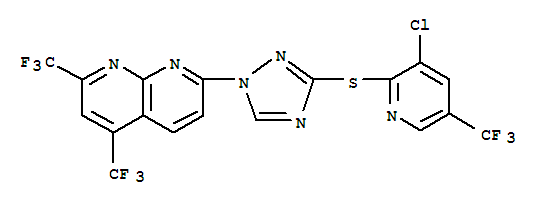 1,8-Naphthyridine,7-[3-[[3-chloro-5-(trifluoromethyl)-2-pyridinyl]thio]-1h-1,2,4-triazol-1-yl]-2,4-bis(trifluoromethyl)-(9ci) Structure,303151-86-2Structure