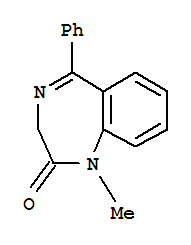 1-Methyl-5-phenyl-1,3-dihydro-benzo[e][1,4]diazepin-2-one Structure,3034-65-9Structure