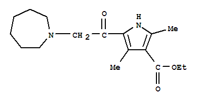 (9ci)-5-[(六氫-1H-氮雜革-1-基)乙?；鵠-2,4-二甲基-1H-吡咯-3-羧酸乙酯結(jié)構(gòu)式_304683-87-2結(jié)構(gòu)式