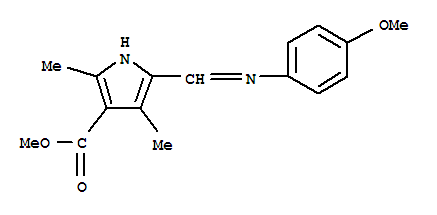 (9ci)-5-[[(4-甲氧基苯基)亞氨基]甲基]-2,4-二甲基-1H-吡咯-3-羧酸甲酯結構式_304870-52-8結構式