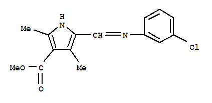 (9ci)-5-[[(3-氯苯基)亞氨基]甲基]-2,4-二甲基-1H-吡咯-3-羧酸甲酯結構式_304877-75-6結構式