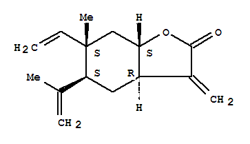 (3Ar,7aβ)-3aα,4,5,6,7,7a-六氫-6-甲基-3-亞甲基-5b-(1-甲基乙烯基)-6a-乙烯基苯并呋喃-2(3h)-酮結(jié)構(gòu)式_31002-16-1結(jié)構(gòu)式