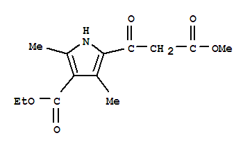 (9ci)-4-(乙氧基羰基)-3,5-二甲基-beta-氧代-1H-吡咯-2-丙酸甲酯結(jié)構(gòu)式_315679-46-0結(jié)構(gòu)式