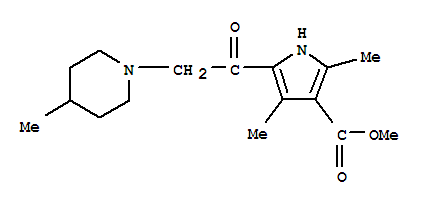 (9ci)-2,4-二甲基-5-[(4-甲基-1-哌啶基)乙酰基]-1H-吡咯-3-羧酸甲酯結(jié)構(gòu)式_315708-27-1結(jié)構(gòu)式