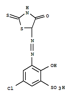 5-Chloro-3-[(2-thioxo-4-oxothiazolidine-5-yl)azo]-2-hydroxybenzenesulfonic acid Structure,32041-50-2Structure