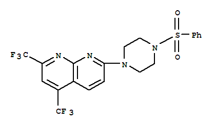 Piperazine,1-[5,7-bis(trifluoromethyl)-1,8-naphthyridin-2-yl ]-4-(phenylsulfonyl)-(9ci) Structure,320417-87-6Structure