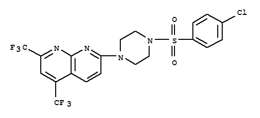 Piperazine,1-[5,7-bis(trifluoromethyl)-1,8-naphthyridin-2-yl ]-4-[(4-chlorophenyl)sulfonyl ]-(9ci) Structure,320417-95-6Structure