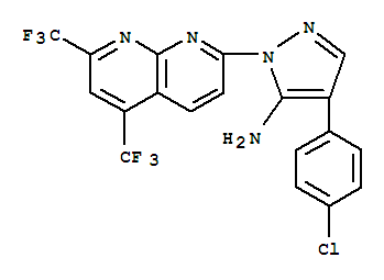 1H-pyrazol-5-amine,1-[5,7-bis(trifluoromethyl)-1,8-naphthyridin-2-yl ]-4-(4-chlorophenyl)-(9ci) Structure,321522-22-9Structure