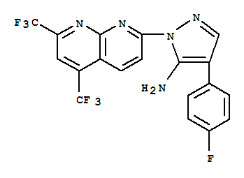 (9Ci)-1-[5,7-雙(三氟甲基)-1,8-萘啶-2-基]-4-(4-氟苯基)-1H-吡唑-5-胺結(jié)構(gòu)式_321522-23-0結(jié)構(gòu)式