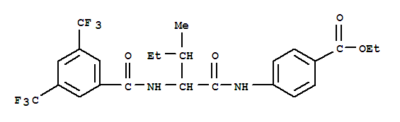 (9ci)-4-[[2-[[3,5-雙(三氟甲基)苯甲?；鵠氨基]-3-甲基-1-氧代戊基]氨基]-苯甲酸乙酯結(jié)構(gòu)式_334830-41-0結(jié)構(gòu)式