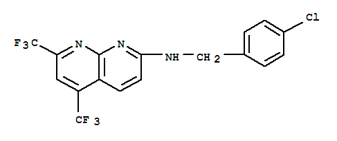 1,8-Naphthyridin-2-amine,n-[(4-chlorophenyl)methyl]-5,7-bis(trifluoromethyl)-(9ci) Structure,337928-15-1Structure