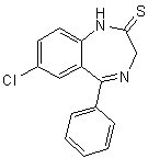 7-Chloro-5-phenyl-2-thioxo-2,3-dihydro-1h-1,4-benzodiazepine Structure,34099-69-9Structure