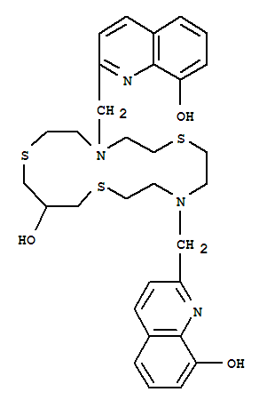 4,10-Bis[(8-hydroxy-2-quinolinyl)methyl ]-1,7,13-trithia-4,10-diazacyclohexadecan-15-ol Structure,343372-35-0Structure