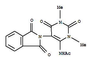 N-[5-(1,3-二氫-1,3-二氧代-2H-異吲哚-2-基)-1,2,3,6-四氫-1,3-二甲基-2,6-二氧代-4-嘧啶]-乙酰胺結(jié)構(gòu)式_34576-19-7結(jié)構(gòu)式