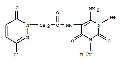 n-(6-氨基-1,2,3,4-四氫-1-甲基-2,4-二氧代-3-丙基-5-嘧啶)-3-氯-6-氧代-1(6H)-吡嗪乙酰胺結(jié)構(gòu)式_346407-26-9結(jié)構(gòu)式