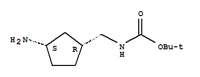 Carbamic acid,[[(1r,3s)-3-aminocyclopentyl ]methyl ]-,1,1-dimethylethyl ester, Structure,347184-43-4Structure