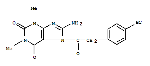 (9ci)-8-氨基-7-[(4-溴苯基)乙?；鵠-3,7-二氫-1,3-二甲基-1H-嘌呤-2,6-二酮結(jié)構式_3649-36-3結(jié)構式