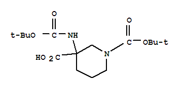 (9Ci)-3-[[(1,1-二甲基乙氧基)羰基]氨基]-1,3-哌啶二羧酸,1-(1,1-二甲基乙基)酯結(jié)構(gòu)式_368866-18-6結(jié)構(gòu)式