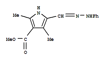 (9Ci)-2,4-二甲基-5-[(苯基亞肼基)甲基]-1H-吡咯-3-羧酸甲酯結(jié)構(gòu)式_370873-01-1結(jié)構(gòu)式