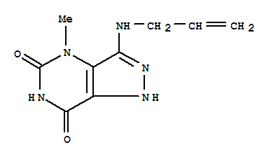 (9Ci)-4-甲基-3-(2-丙烯基氨基)-1H-吡唑并[4,3-D]嘧啶-5,7(4H,6H)-二酮結(jié)構(gòu)式_371936-76-4結(jié)構(gòu)式