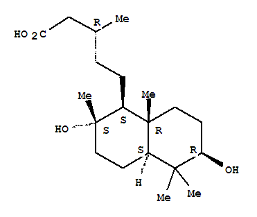 (1S,4Aβ,Br)-十氫-2B,6A-二羥基-B,2,5,5,8Aα-五甲基-1-萘戊酸結(jié)構(gòu)式_37409-51-1結(jié)構(gòu)式