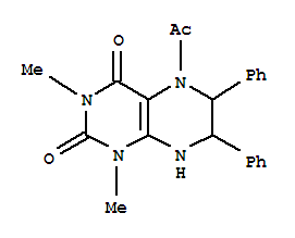 2,4(1H,3h)-pteridinedione,5-acetyl-5,6,7,8-tetrahydro-1,3-dimethyl-6,7-diphenyl- Structure,37921-34-9Structure