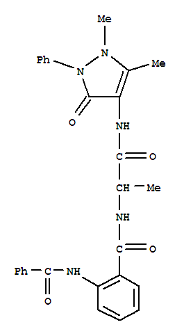 (9ci)-2-(苯甲?；被?-n-[2-[(2,3-二氫-1,5-二甲基-3-氧代-2-苯基-1H-吡唑-4-基)氨基]-1-甲基-2-氧代乙基]-苯甲酰胺結構式_384344-81-4結構式