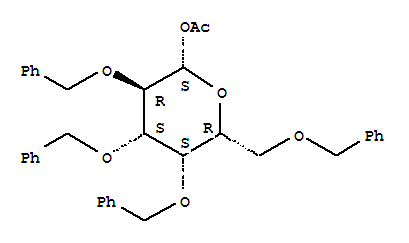 1-O-乙?；?2,3,4,6-四-O-芐基-beta-D-吡喃半乳糖結(jié)構(gòu)式_3866-62-4結(jié)構(gòu)式