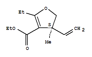 Ethyl (4s)-2-ethyl-4-methyl-4-vinyl-4,5-dihydro-3-furancarboxylate Structure,392699-07-9Structure