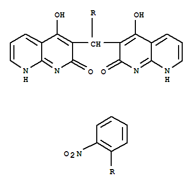 1,8-Naphthyridin-2(1h)-one,3,3-[(2-nitrophenyl)methylene]bis[4-hydroxy-(9ci) Structure,393127-80-5Structure