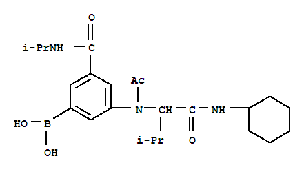 (9ci)-[3-[乙?；鵞1-[(環(huán)己基氨基)羰基]-2-甲基丙基]氨基]-5-[[(1-甲基乙基)氨基]羰基]苯基]-硼酸結(jié)構(gòu)式_397843-94-6結(jié)構(gòu)式
