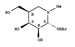 (9ci)-n-[(2s,3r,4s,5r)-3,4-二羥基-5-(羥基甲基)-1-甲基-2-哌啶基]-乙酰胺結構式_404384-93-6結構式