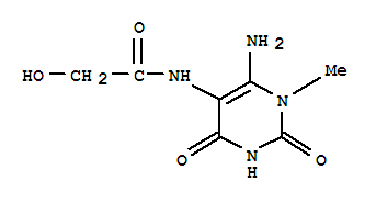 (9ci)-n-(6-氨基-1,2,3,4-四氫-1-甲基-2,4-二氧代-5-嘧啶)-2-羥基-乙酰胺結構式_409108-82-3結構式