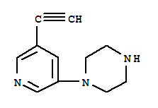 Piperazine, 1-(5-ethynyl-3-pyridinyl)-(9ci) Structure,412347-53-6Structure